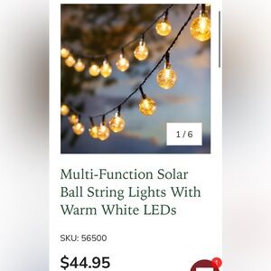 Multi-Function Solar Ball String Lights With Warm White LEDs